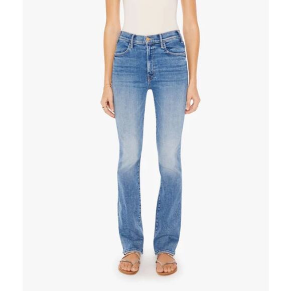 MOTHER Denim - Mother Women Hustler Sneak High Rise Flare Jeans 32 Blue Denim On the Run 32